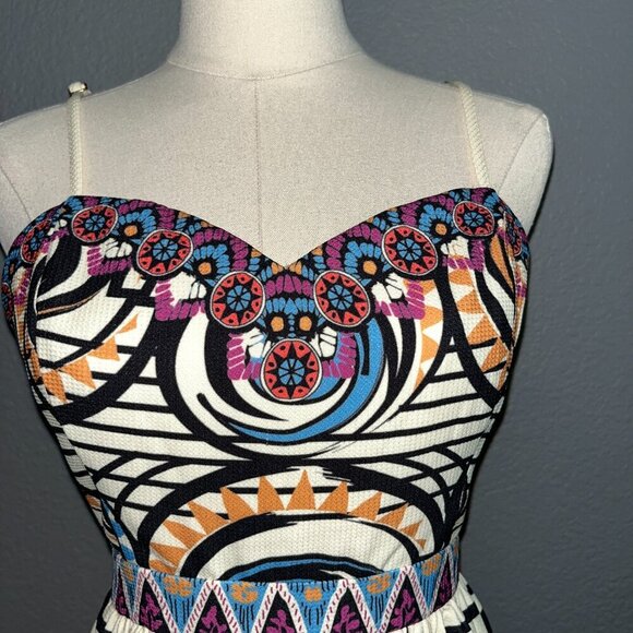 ANTHROPOLOGIE CHAMPAGNE and STRAWBERRY Vibrant Color Pin-Up Girl Dress - NWT -L - Picture 2 of 14